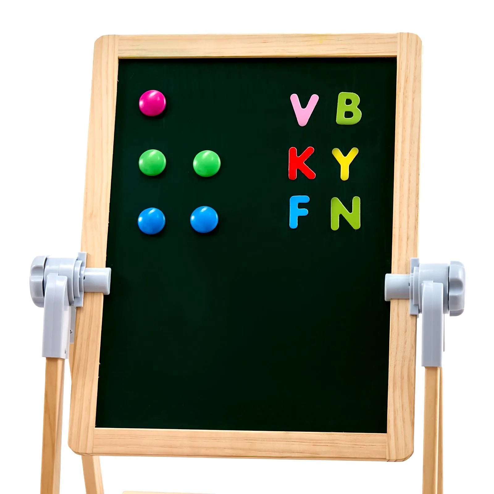VEVOR 2-in-1 Kids Art Easel Double-Sided Wooden Magnetic Whiteboard Chalkboard