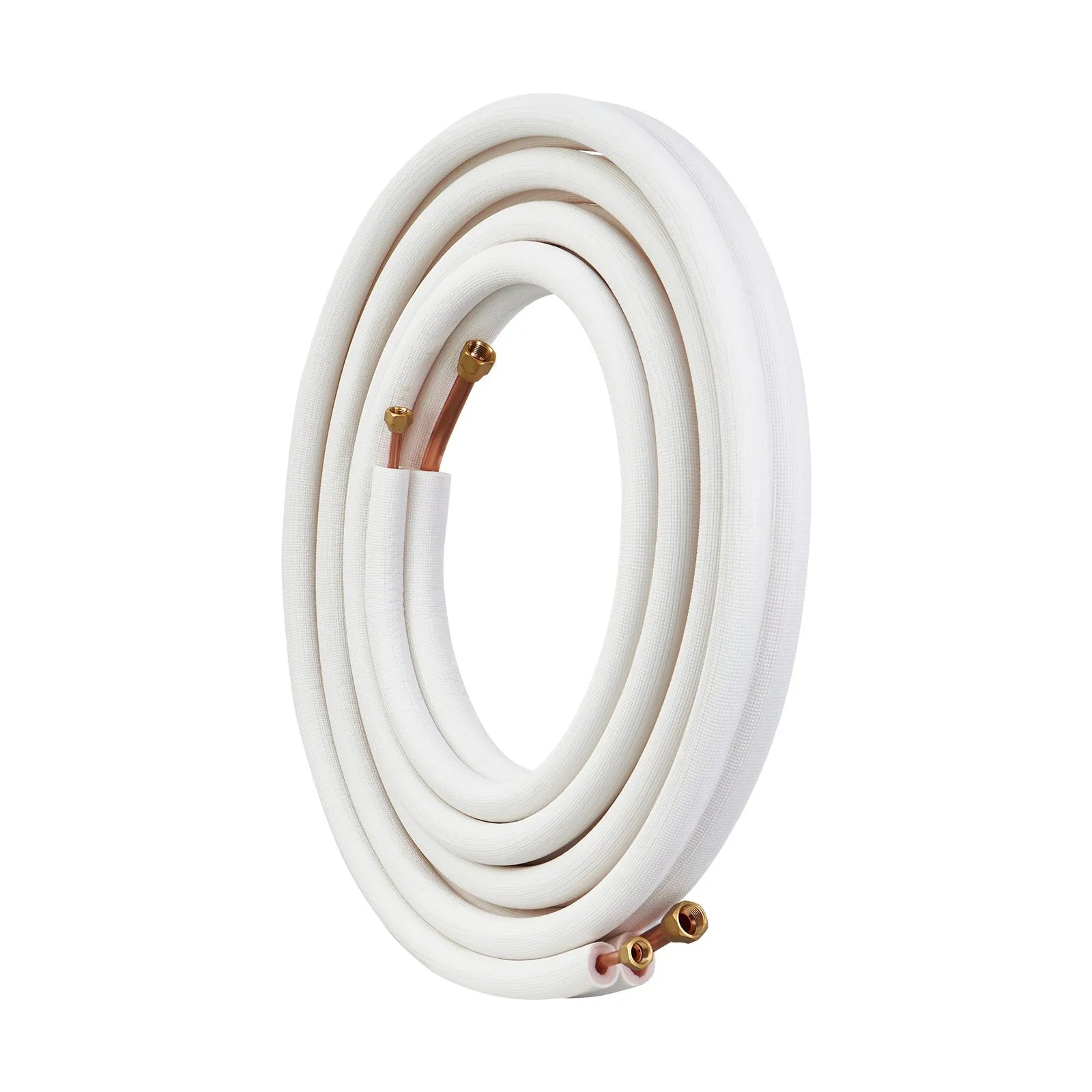 VEVOR 25FT Mini Split Line Set, 1/4" & 3/8" O.D Copper Pipes Tubing and Triple-Layer Insulation, for Mini Split Air Conditioning Refrigerant or Heating Pump Equipment & HVAC with Wrapping Strips.
