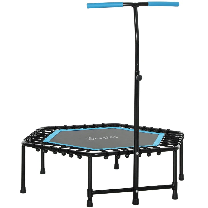 Soozier 45" Rebounder Trampoline for Adult, Quiet Bungee Rebounder with Adjustable Handle, Blue