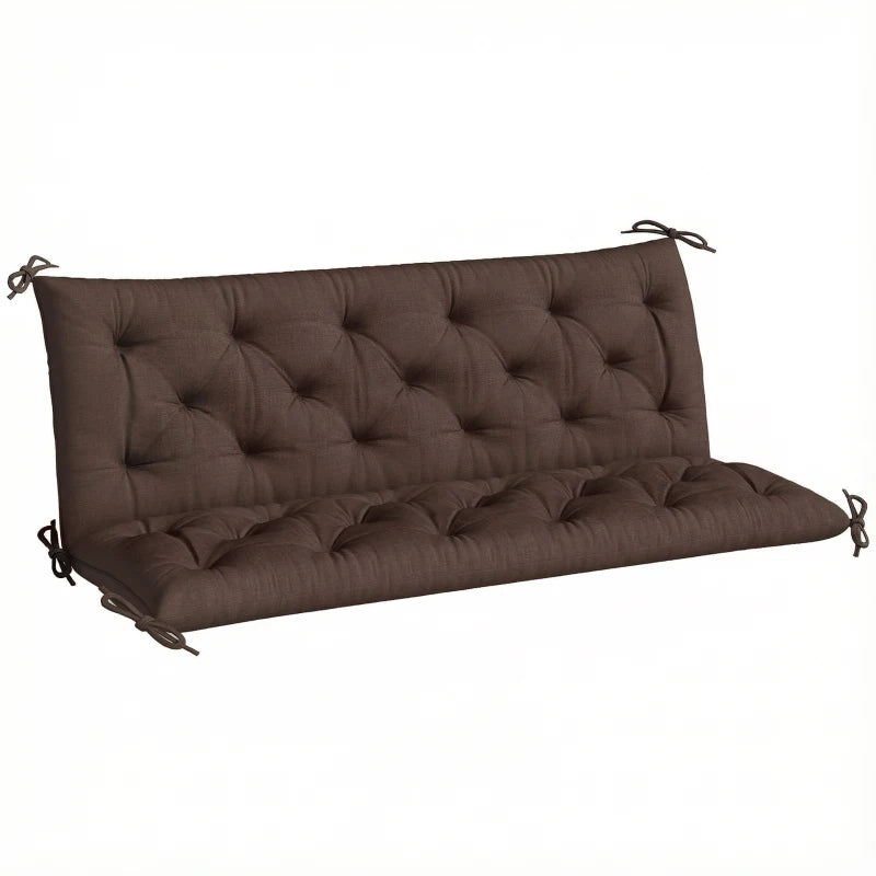 3-Seater Outdoor Bench Swing Chair Replacement Cushions for Patio Garden, Coffee