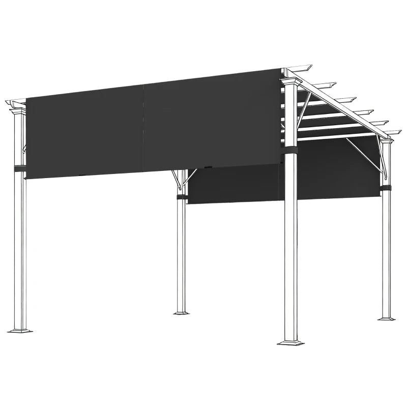 2 Pcs UV Protection Pergola Replacement Canopy, Pergola Shade Cover, Easy to Install, for 10' x 10' Pergola, Black