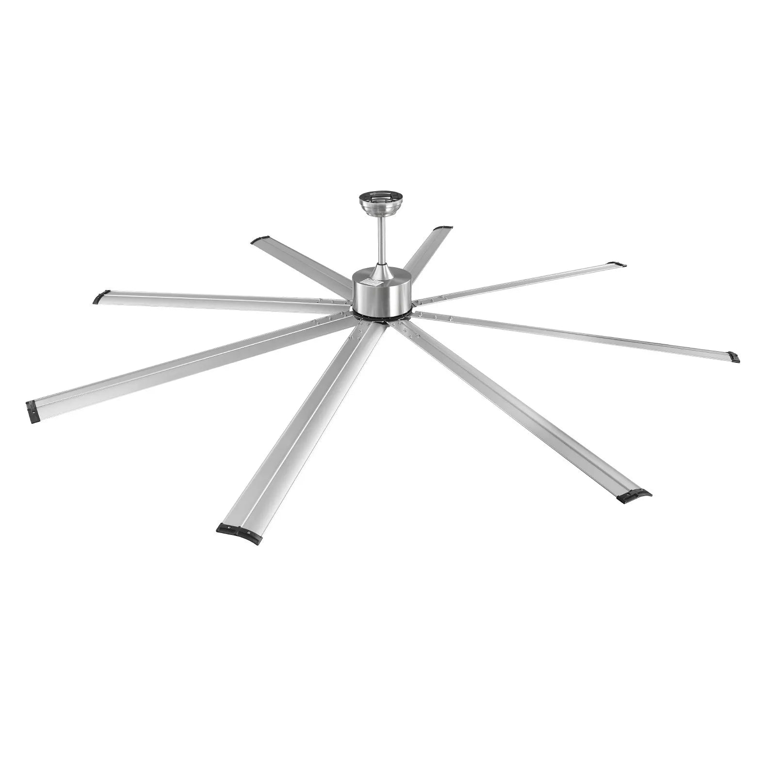 VEVOR 96" Aluminum Reversible Ceiling Fan No Light Remote Control Brushed Nickel