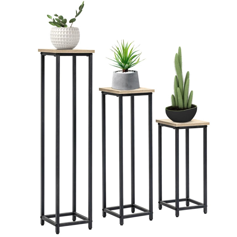 3 Packs Plant Stand Indoor, Metal Plant Stand Outdoor Plant Rack, Decorative Flower Display Holder for Patio Garden