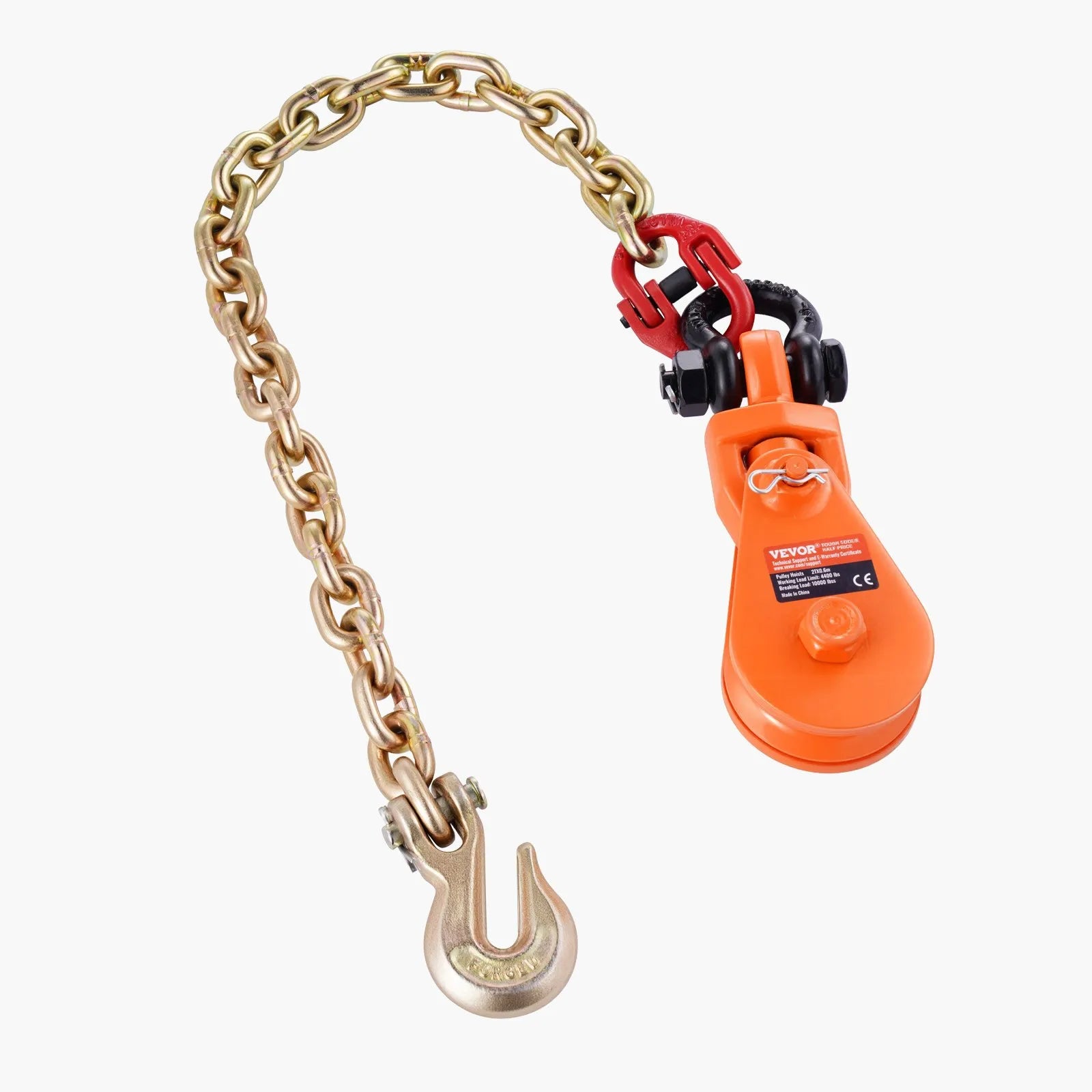 VEVOR 2 Ton 3" Snatch Block Chain Flatbed Tow Truck Rollback Car Carrier Cable