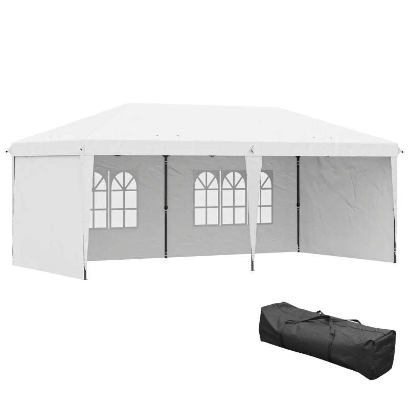 10' x 20' Outdoor Pop Up Canopy Tent Party Tent Instant Shelter W/ Carrying Bag, White