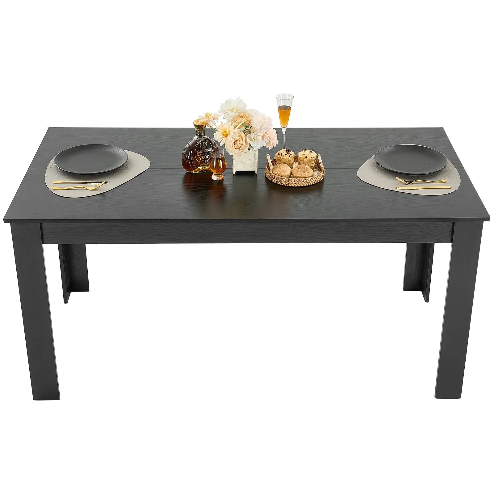 VEVOR 63in Rectangle Dining Table Wood Kitchen Table for 4-6 Person (Only Table)