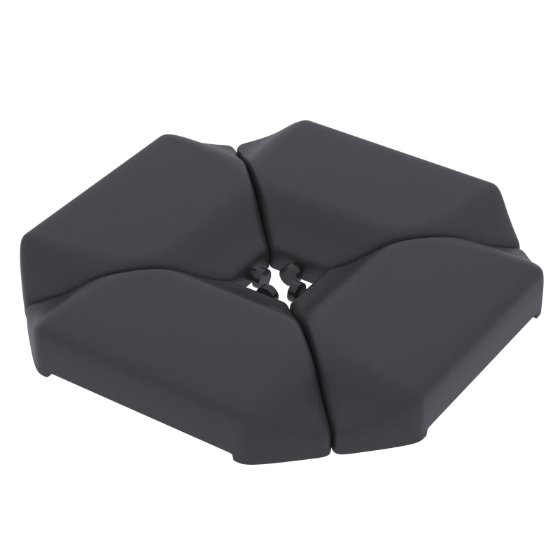 4PCs Cantilever Umbrella Base Weights for Offset Banana Parasol, HDPE Water or Sand Filled Patio Umbrella Weights