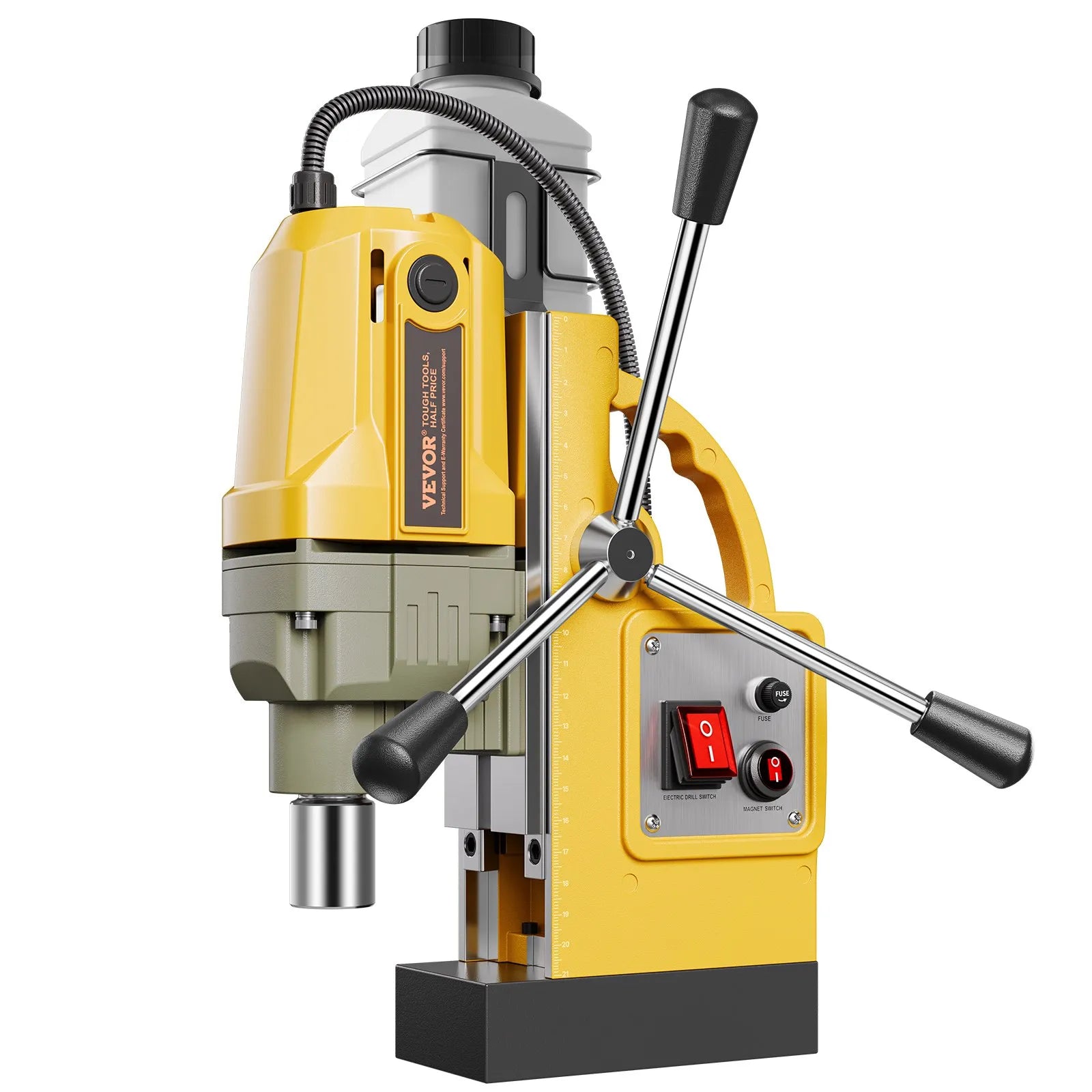 Magnetic Drill 1400W 2922 lbf Mag Drill Press 2 in Boring Diameter 0-750 RPM