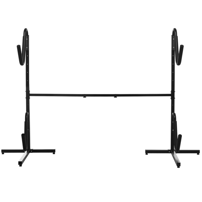 Soozier Freestanding Kayak Storage Rack with Adjustable Length, Heavy Duty Dual Kayak, SUP, Canoe, Paddleboard Rack for Indoor, Outdoor, Garage, Dock