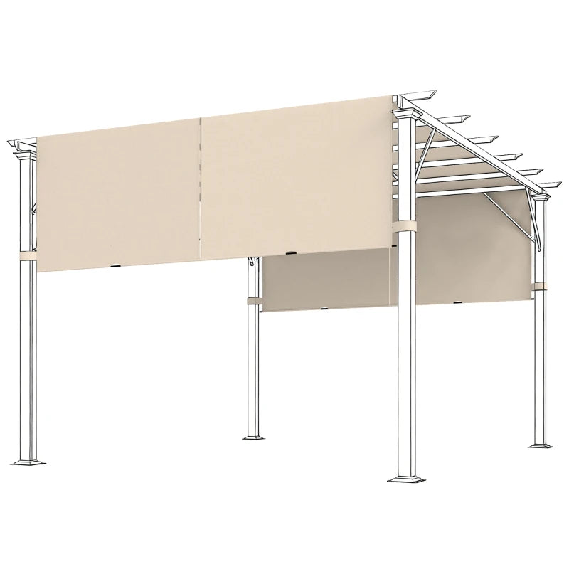 2 Pcs UV Protection Pergola Replacement Canopy, Pergola Shade Cover, Easy to Install, for 10' x 11.8' Pergola, Khaki
