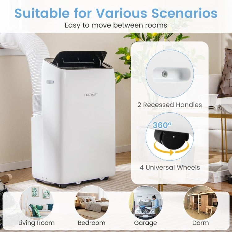 14000 BTU Inverter Portable Air Conditioner 3 in 1 Wifi Enabled AC Unit-White