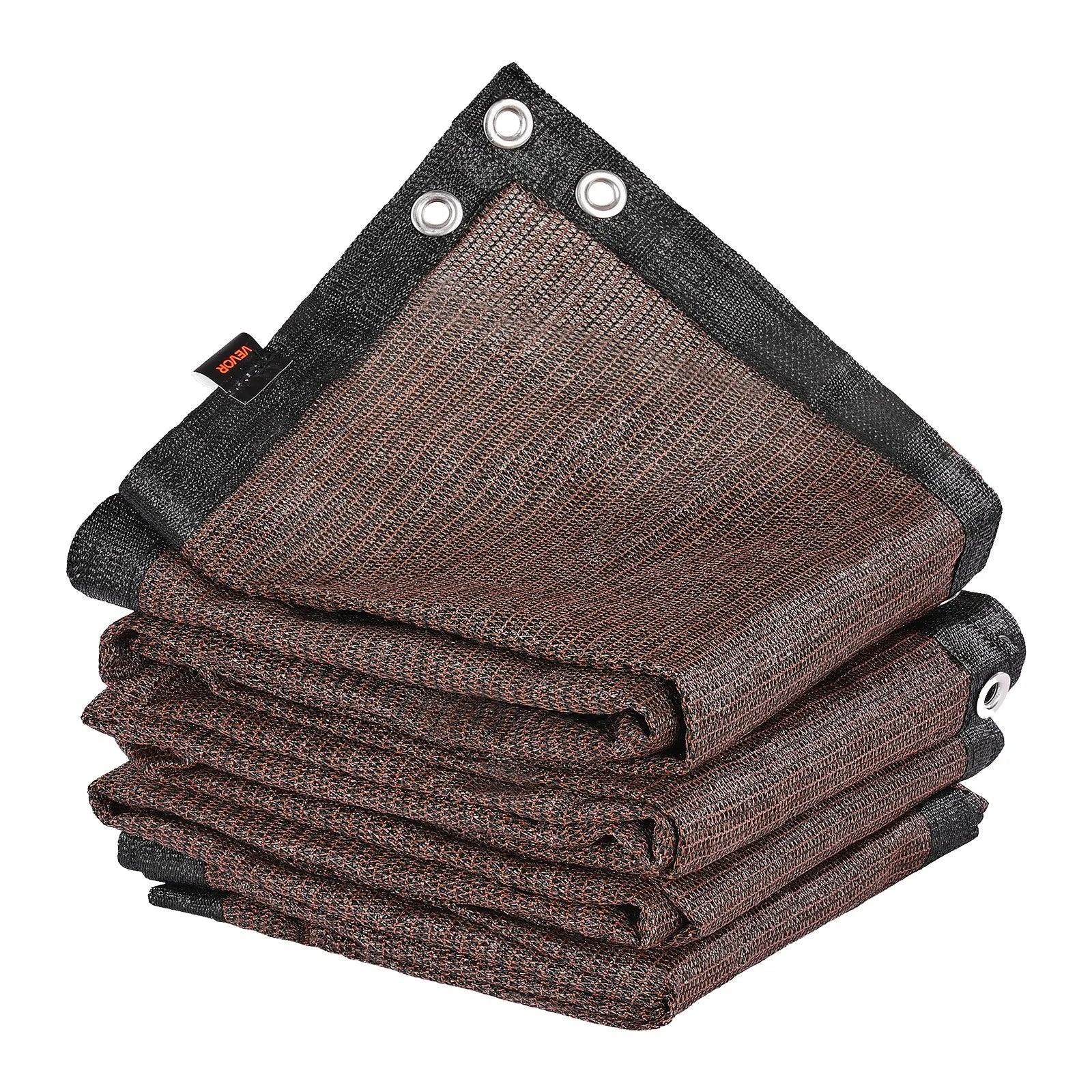 VEVOR 90% Sun Shade Cloth Privacy Screen 8 x 12 ft for Patio Garden (Brown)