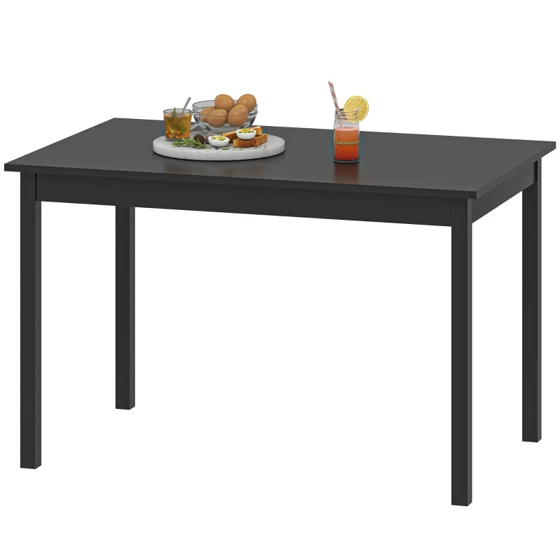 47" x 30" Dining Table, Farmhouse Dining Room Table with Pine Wood Frame, Space Saving Kitchen Table, Black