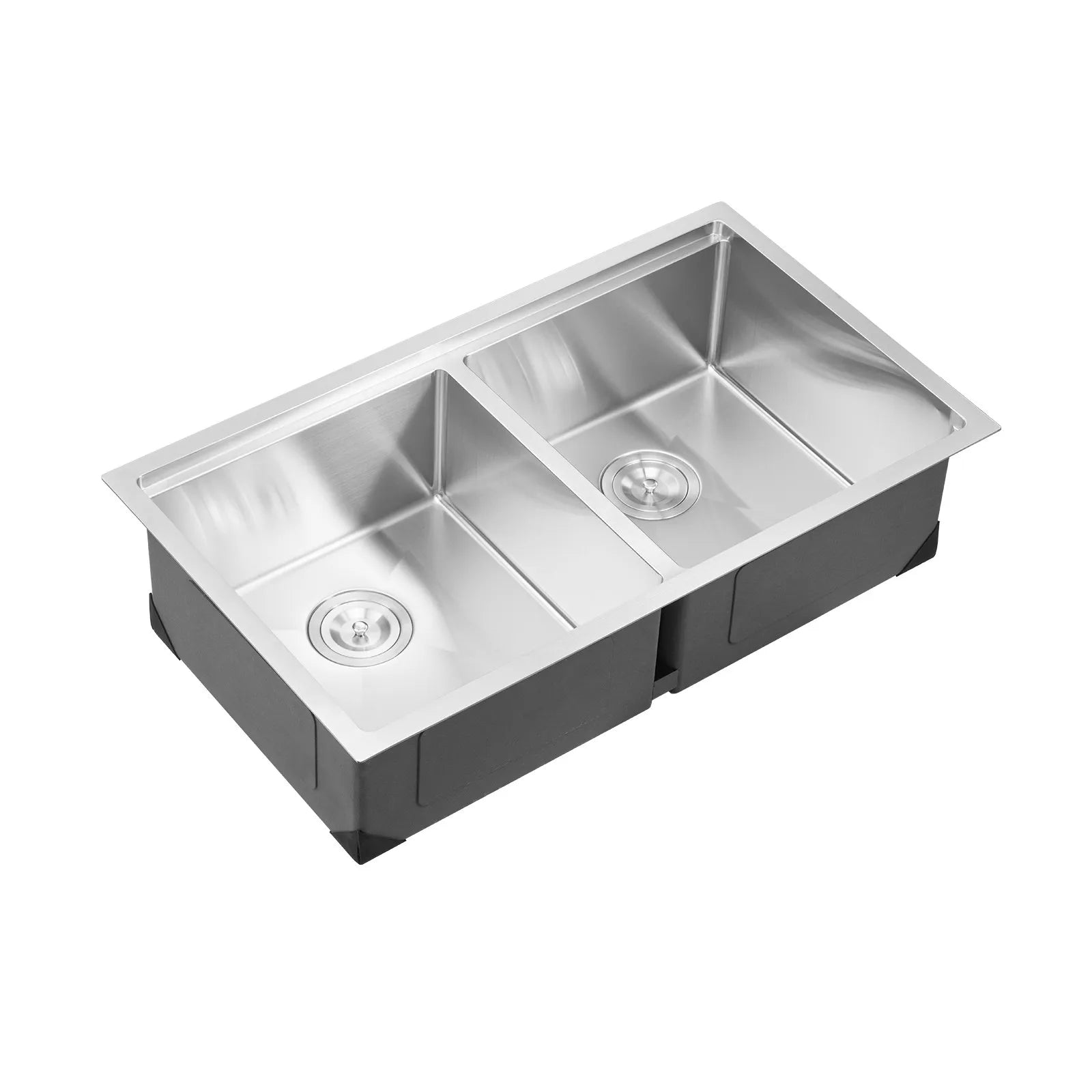 VEVOR 33" Kitchen Sink Undermount Double Bowl Drop-In Basin Stainless Steel Bar