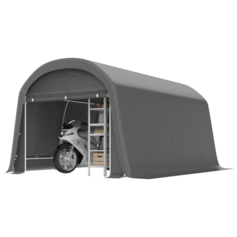 10' x 15' Portable Shed, Outdoor Storage Shed Tent with Roll-Up Zipper Door for Patio Garden Garage, Dark Grey