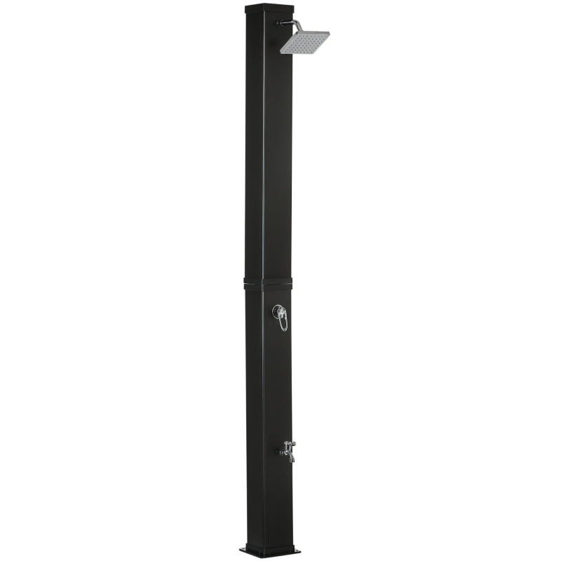 10.6 Gallons Solar Heated Shower with Free-Rotating Shower Head, Temperature Adjustment & Foot Shower