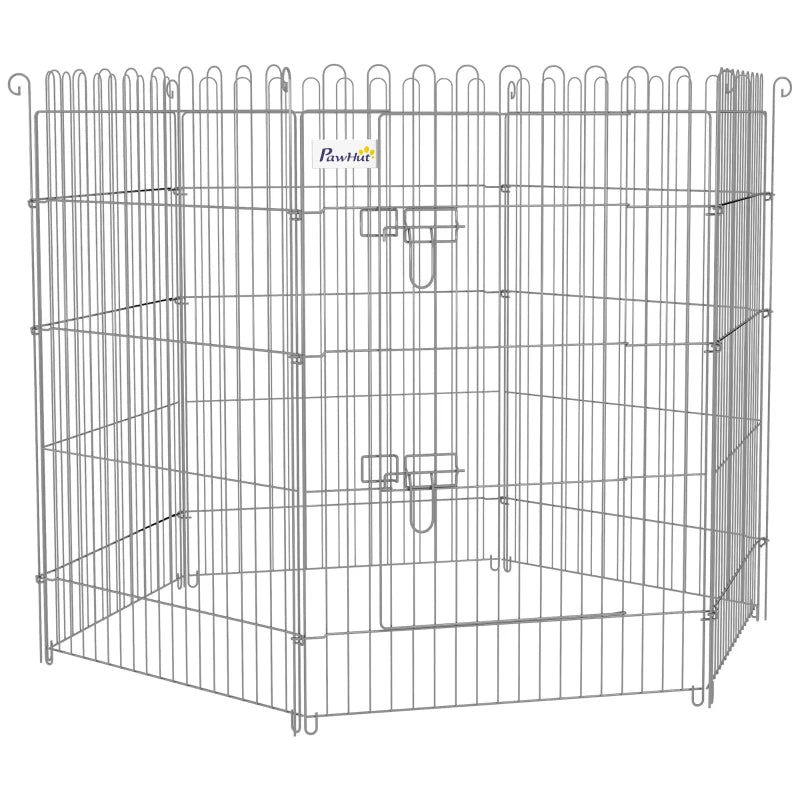 36inch 8-Panel Dog Playpen Octagon Pet Exercise Playpen Crate Foldable Dog Cage Pen Puppy Kennel, Black