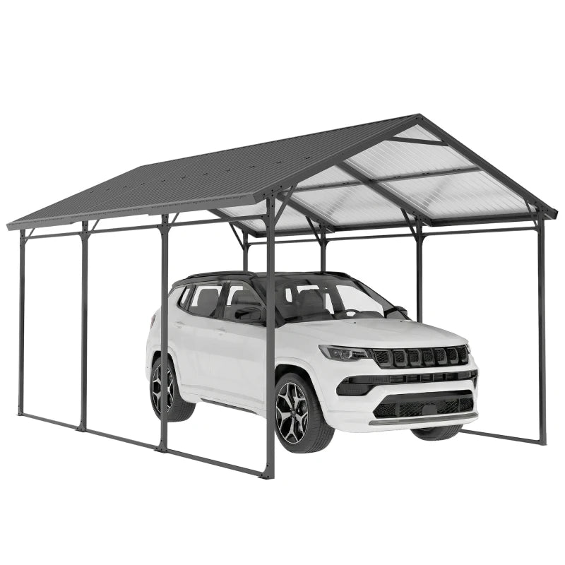 10 x 15ft Metal Carport, Heavy-Duty Carport Canopy with Reinforced Steel Frame & Roof, All-Weather Protection