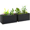Set of 2 Galvanized Metal Planters for Outdoor Plants, 4' x 2' x 2' Raised Garden Bed, Dark Grey