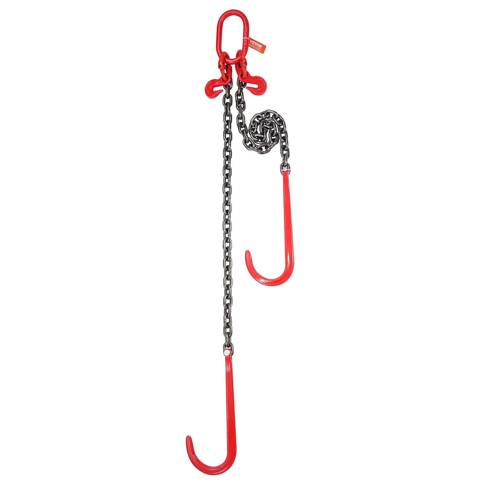 VEVOR 3/8" x 3' G80 Tow Chain J Hook V-Chain Bridle Grab Hook Wrecker 15600 lbs