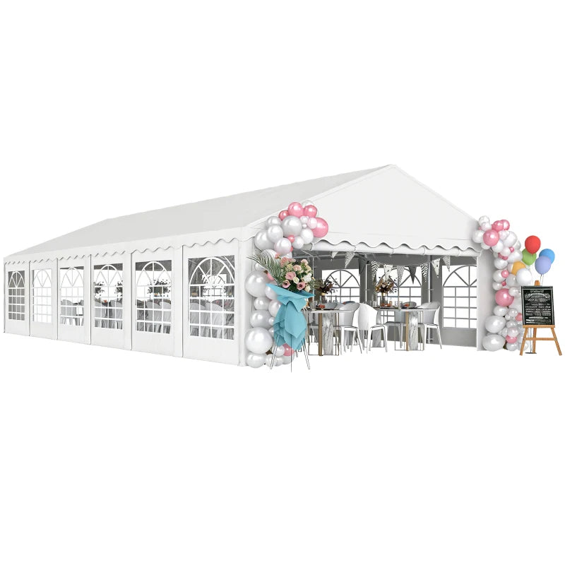 20' x 40' Party Tent Outdoor Canopy Tent with Removable Sidewalls, 12 Windows for Parties, Wedding, Events, BBQ, White