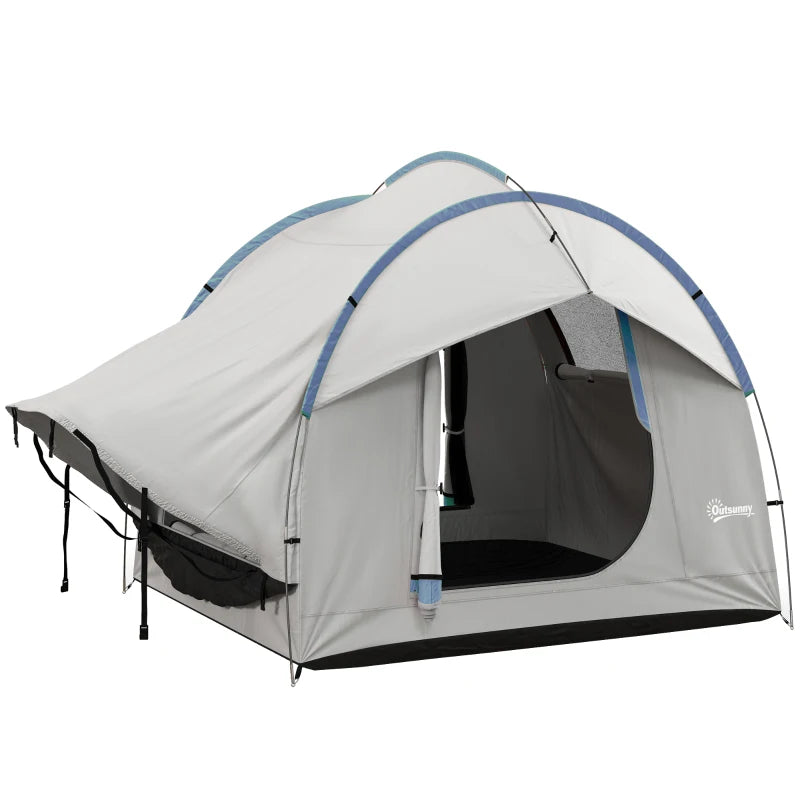 2000mm Waterproof SUV Tent, Car Tent with 3 Doors and Mesh Window, for 5-6 Person Camping Travel, Grey and Blue