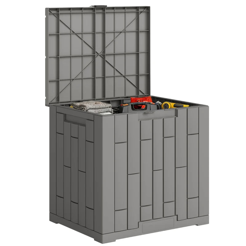 30 Gallon Resin Deck Box, Lockable Outdoor Storage Box, Splash-Resistant & UV Resistant Patio Storage Container
