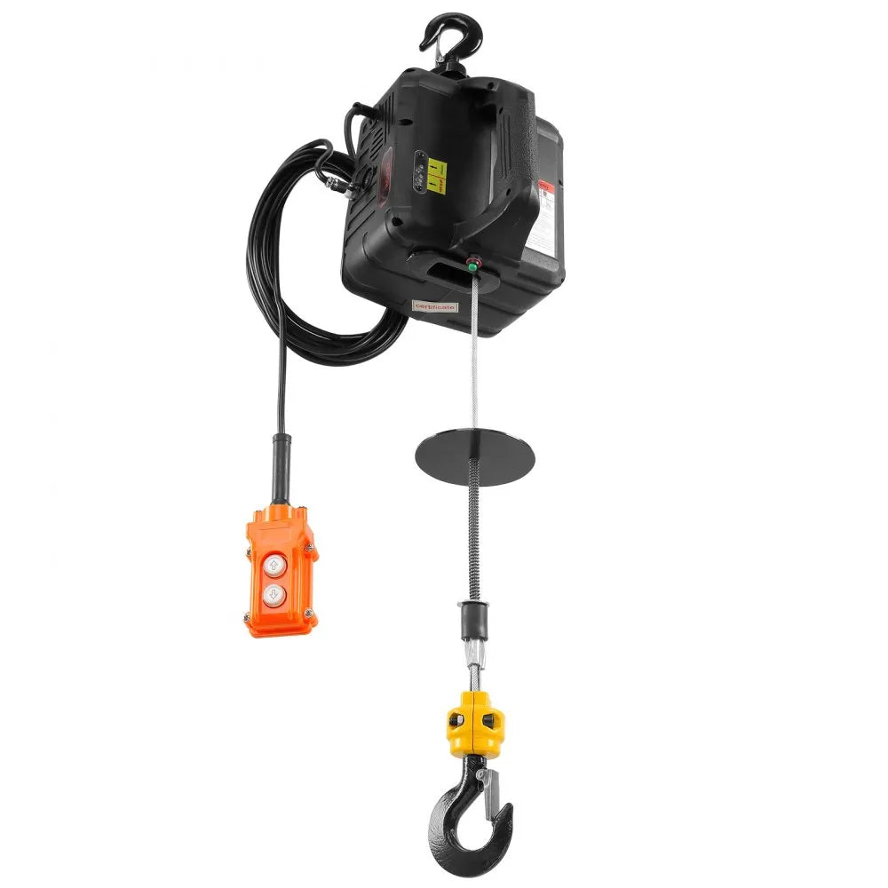 VEVOR 3-in-1 Electric Hoist Winch, 1100 lbs 1500W Portable Power Winch Crane, 22.9 ft Lifting Height, 13 ft/min with Wired and Wireless Remote Control, for Garage, Warehouse, Factory Lifting Towing