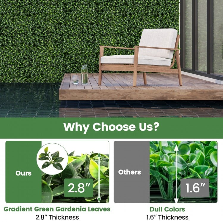12 Pieces 20 x 20 Inch Artificial Topiary Gardenia Shrub Grass Panels