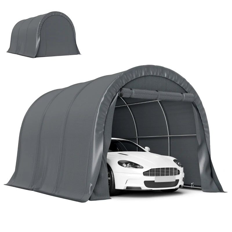 10' x 15' Heavy Duty Carport, Portable Garage Car Canopy Tent Shelter with Reinforced Galvanized Frame, Dark Grey