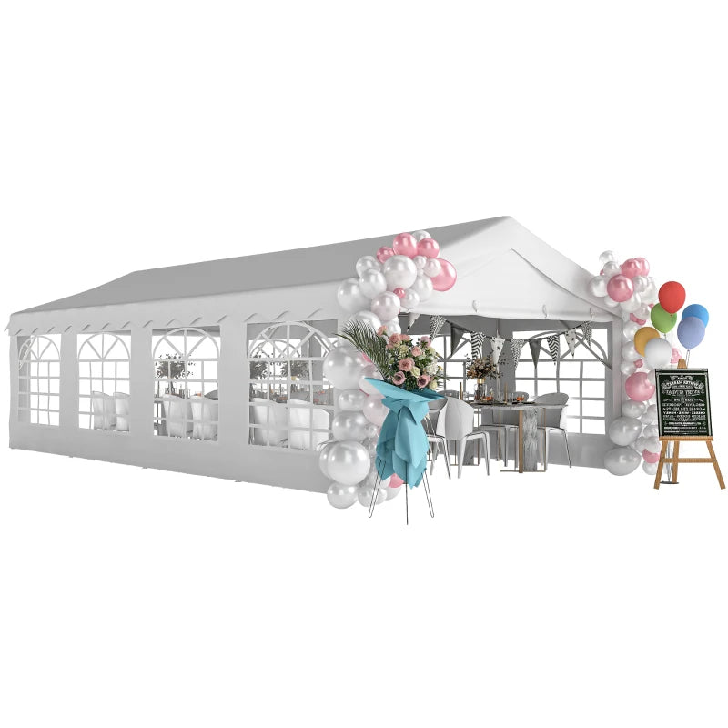 13'x26' Heavy Duty Large Party Tent & Carport with Removable Sidewalls, Windows, Portable Garage Canopy Tent, White