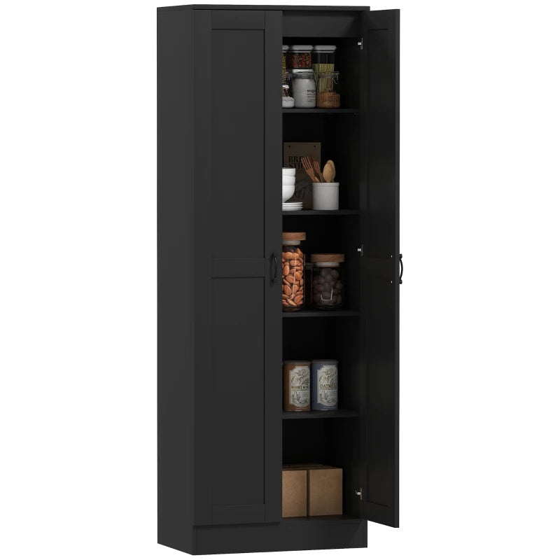 69" Tall Pantry Cabinet with Adjustable Shelves, Modern Kitchen Pantry Cabinet with Soft Close Doors, Black