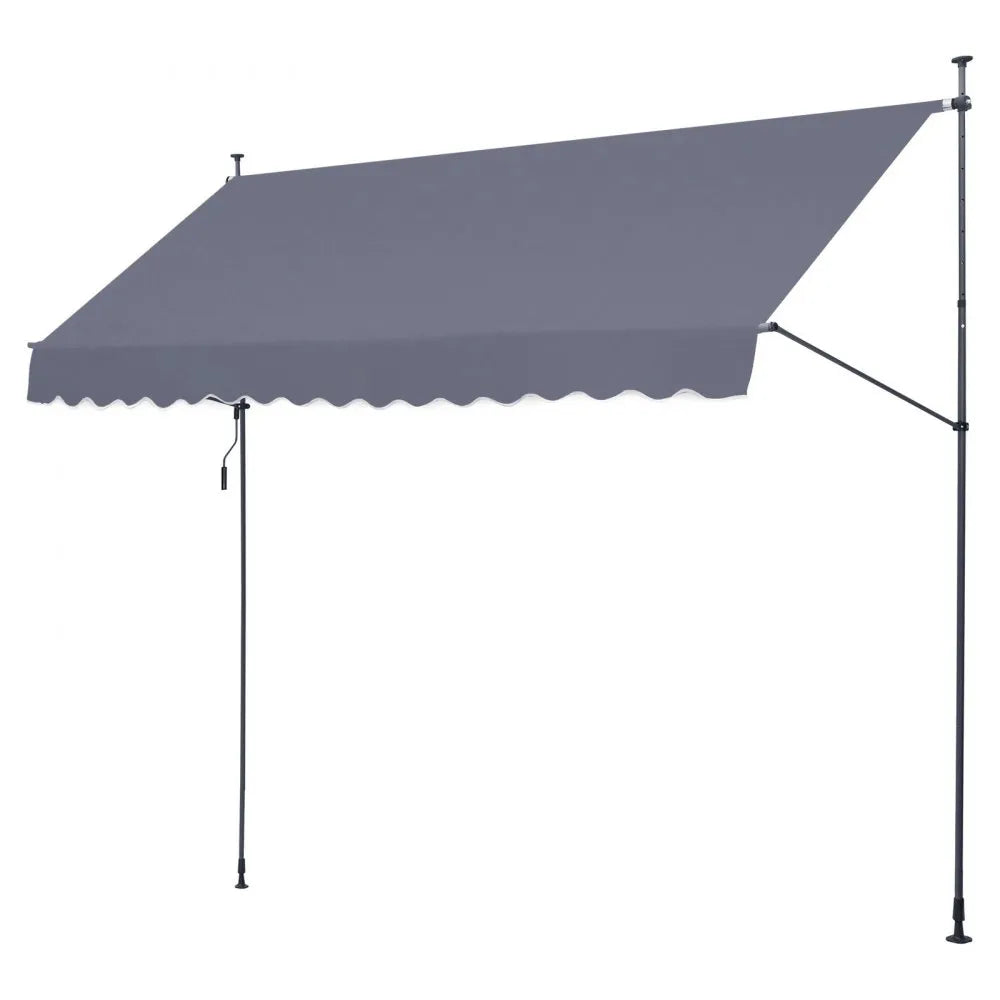 VEVOR 157x47" Patio Awning Retractable Awning Sunshade Shelter with Crank Handle