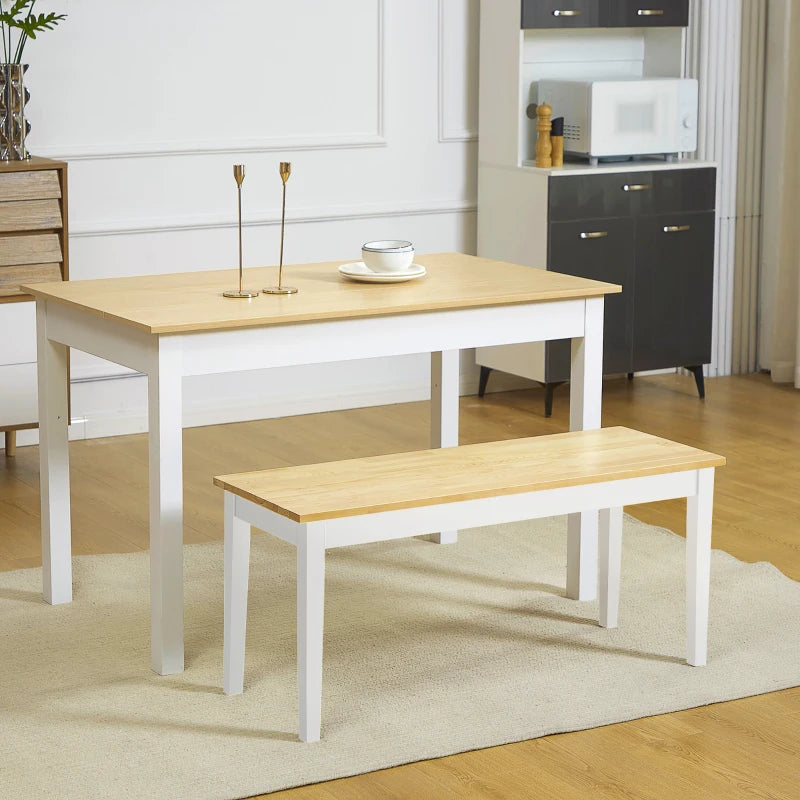 40" Wood Dining Bench for 2 People, Wooden Bench Seat for Kitchen, Dining Room, Entryway, Natural