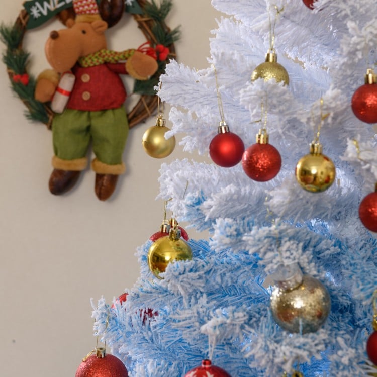 2025 New Artificial Christmas Tree with 456 Branch Tips and Folding Metal Stand-8FT