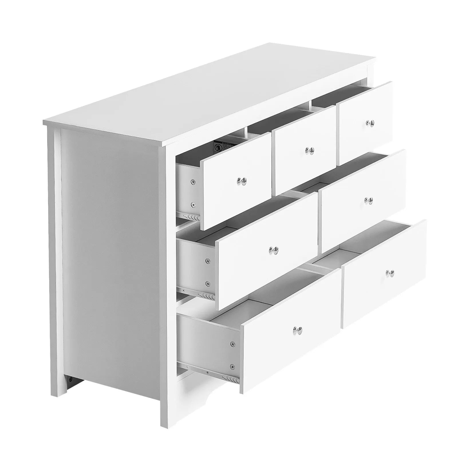 VEVOR 7 Drawer Dresser Wooden Chest of Drawers with Sliding with Anti-tip Device