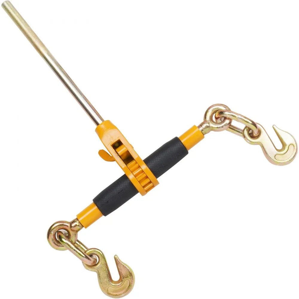 VEVOR 4PCS Ratchet Chain Binder, 5/16"-3/8" Heavy Duty Load Binders, with G80 Hooks 7,100 lbs Secure Load Limit, Labor-saving Anti-skid Handle, Tie Down Hauling Chain Binders for Flatbed Truck Trailer