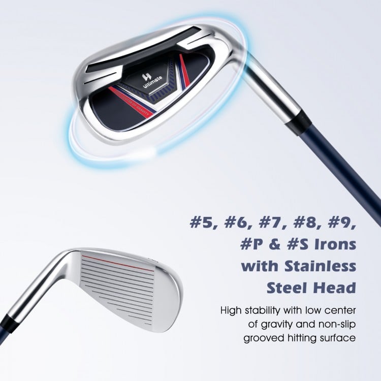 11 Pieces Complete Golf Club Package Set-Blue