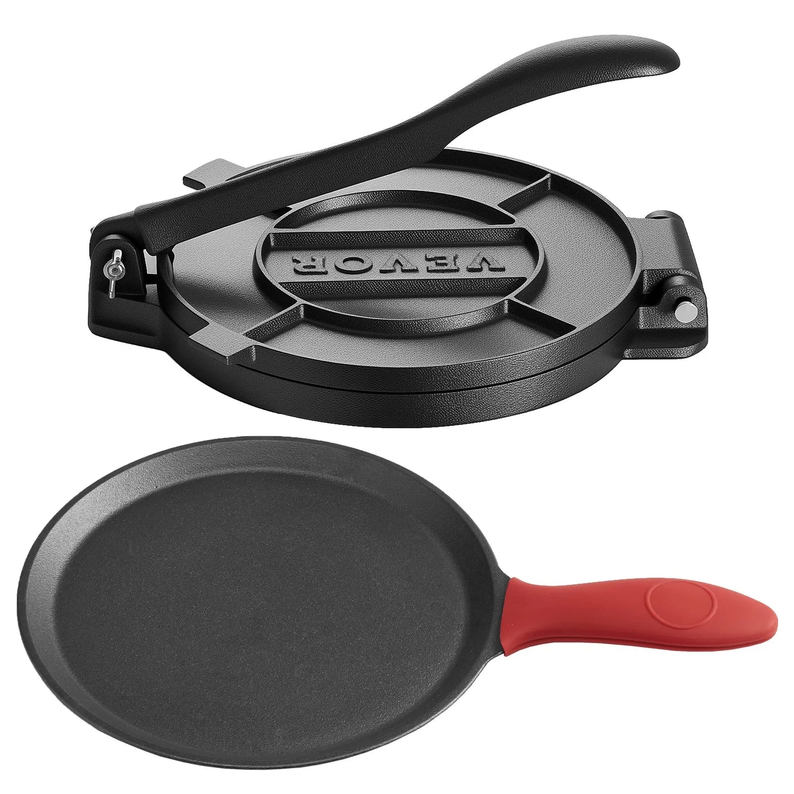 VEVOR 8 Inch Tortilla Press Chapati Maker Roti Dough Maker Heavy Duty Cast Iron