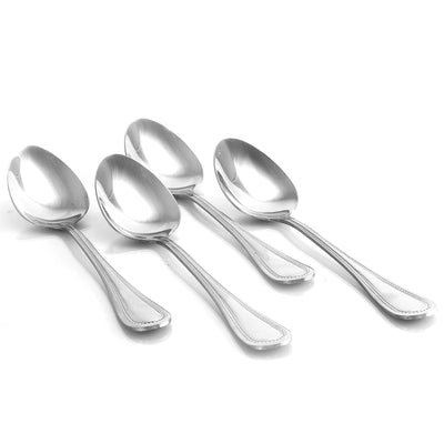 Gibson Home Graylyn 4 Piece Stainless Steel Beaded Edge Dinner Spoon Set - Free Shipping 