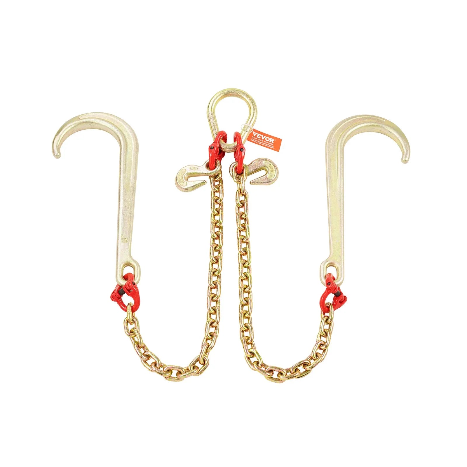 VEVOR 5/16" x 2' G80 Tow Chain J Hook V-Chain Bridle Grab Hook Wrecker 10800 lbs
