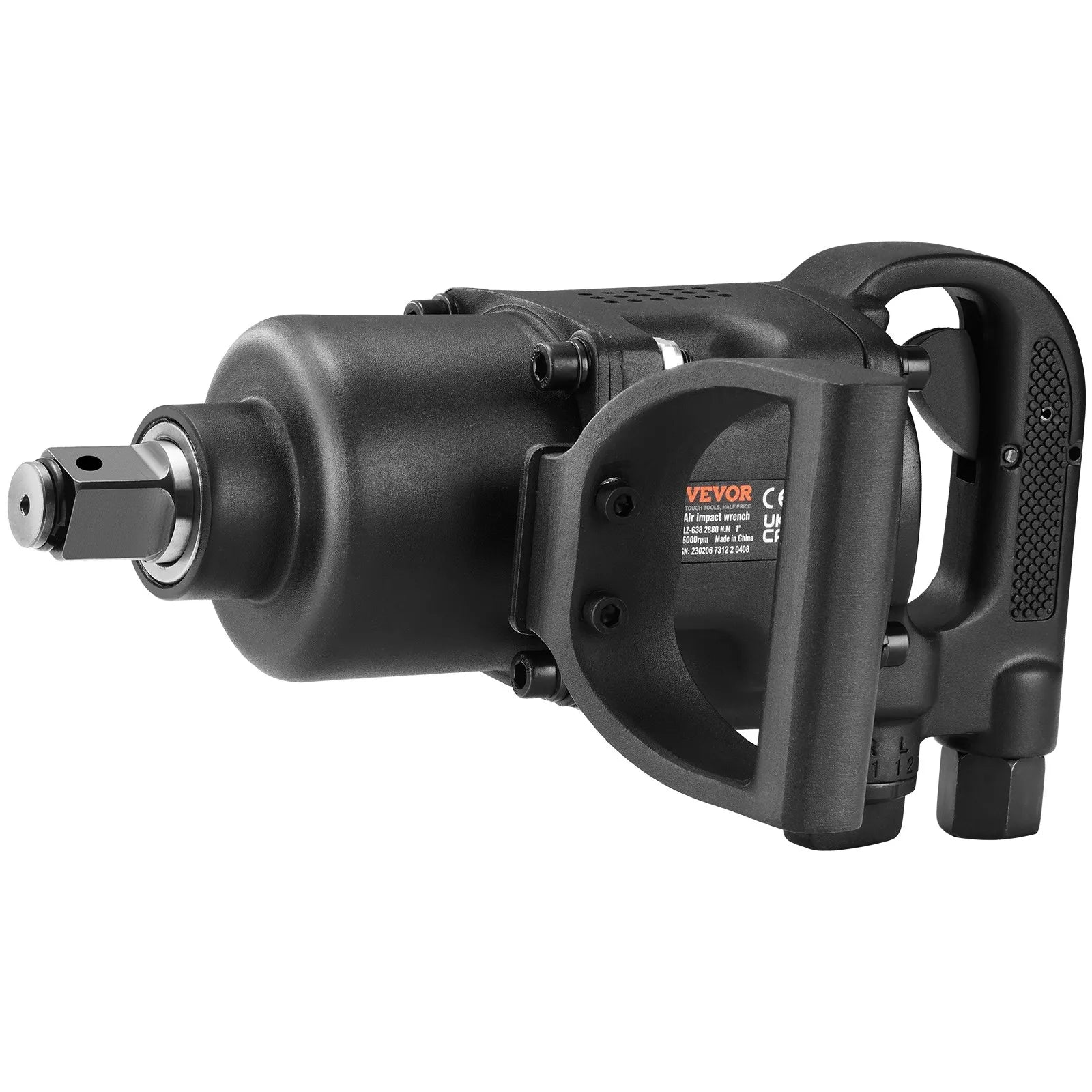 VEVOR 1 Inch Air Impact Wrench, Up to 2730 ft-lbs Reverse Torque Output 1" Pneumatic Impact Gun Lightweight w/ 2 Handles for Heavy Duty Repairs and Maintenance