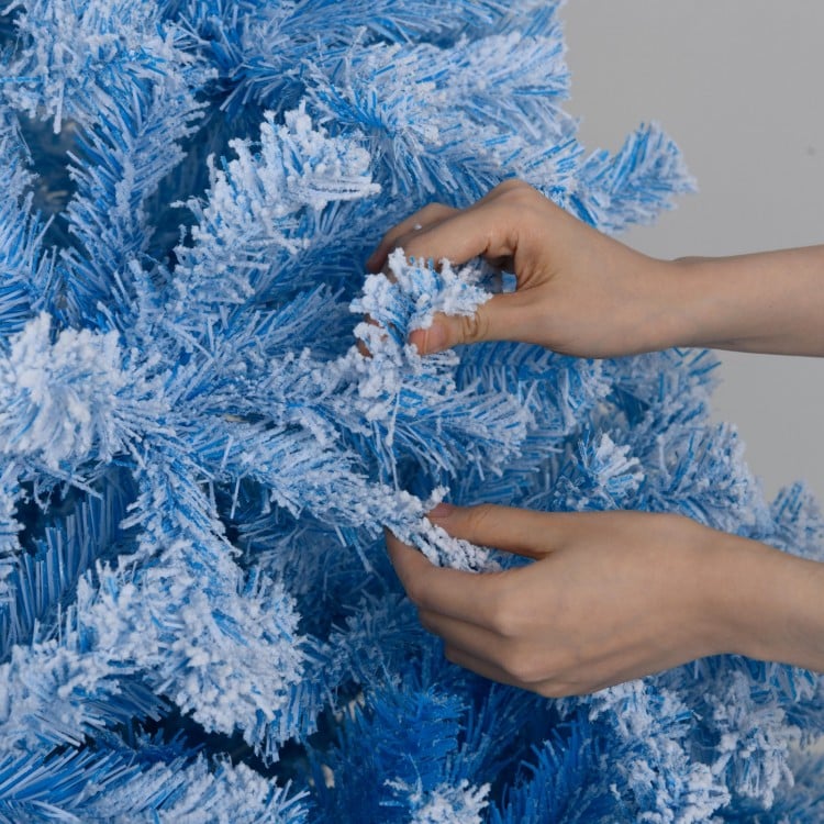 2025 New Artificial Christmas Tree with 456 Branch Tips and Folding Metal Stand-7FT