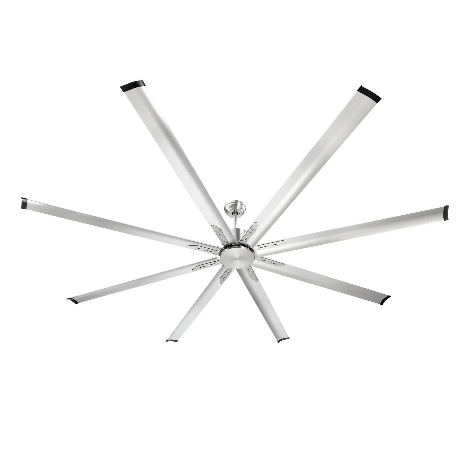 VEVOR 96" Aluminum Reversible Ceiling Fan No Light Remote Control Brushed Nickel