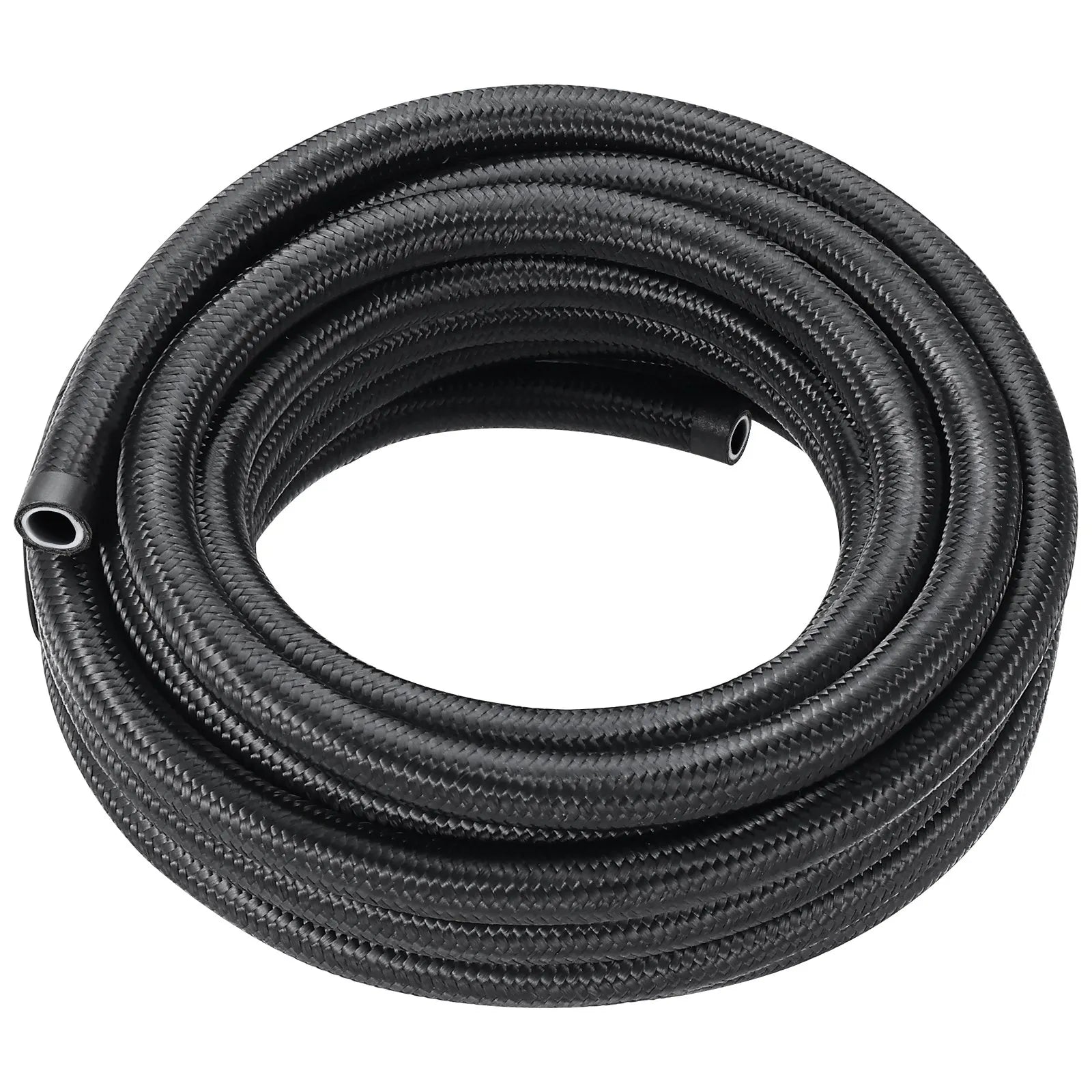 VEVOR 6AN Fuel Line Kit, 25 FT Fuel Hose Kit, 5/16" Nylon Stainless Steel Braided PTFE Fuel Line Kit, E85/Oil/Gas/Diesel Hose End Fitting Kit, with 15 PCS Swivel Fitting Adapter Kit, Black