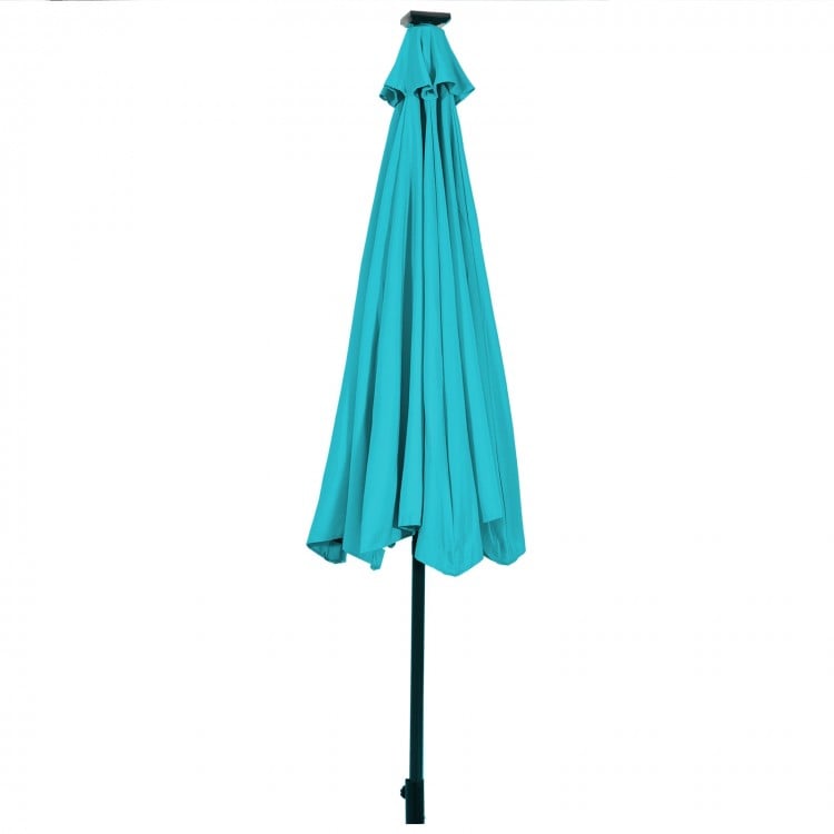 10 Feet Outdoor Patio Umbrella with Bright Solar LED Lights-Turquoise