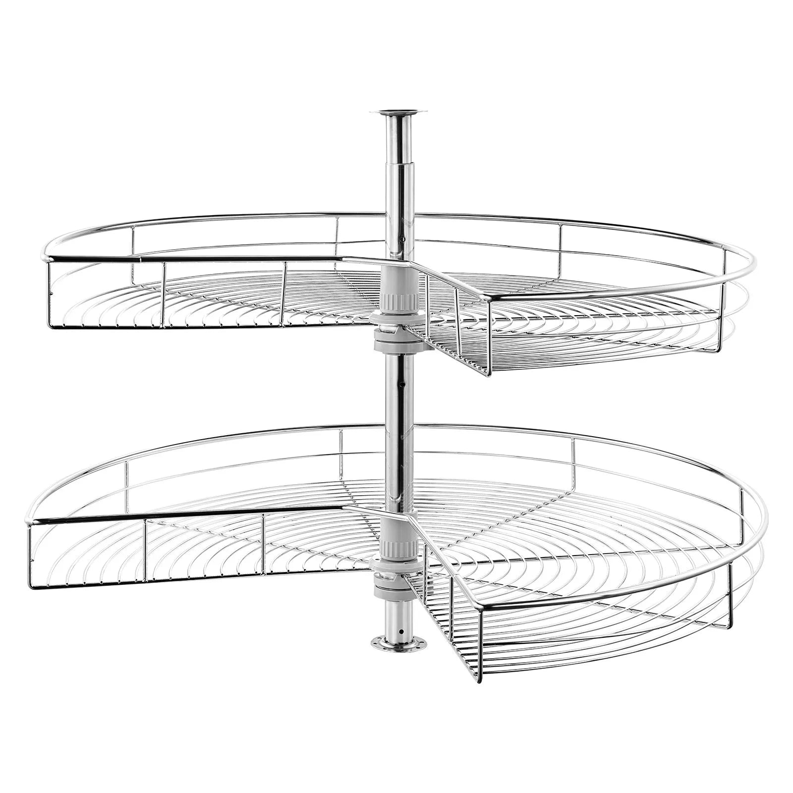 VEVOR 31" 2 Tier Kidney Shaped Chrome Corner Organizer Lazy Susan Cabinet Blind