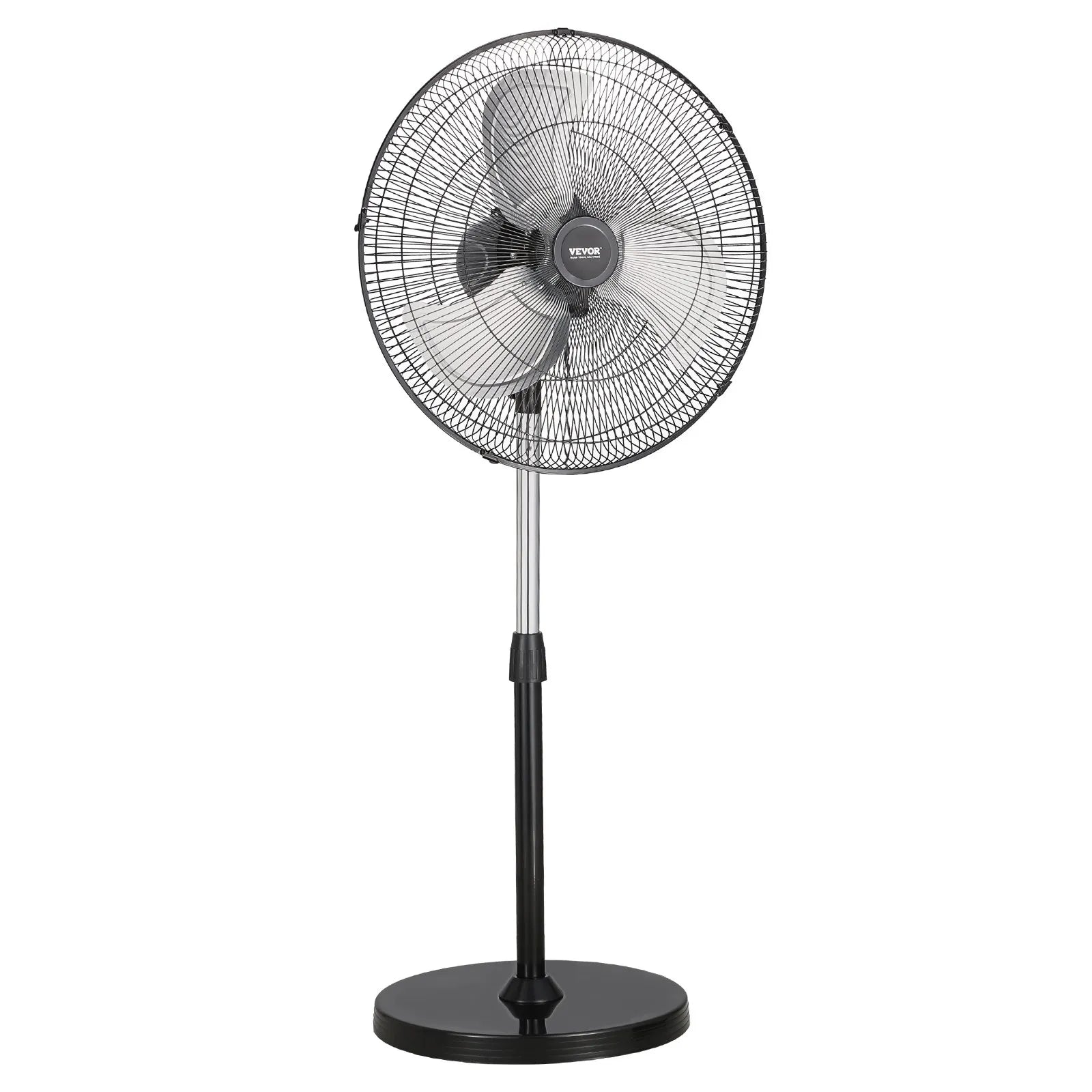 VEVOR 18" Industrial Pedestal Fan 3-Speed Oscillating Fan Height Adjustable