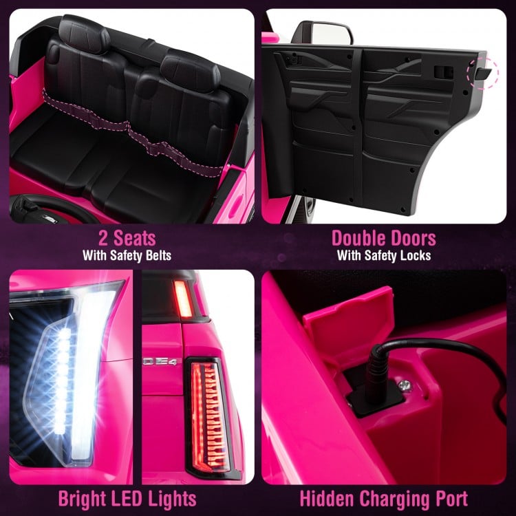24V Ride on Truck 2-Seater Licensed Cadillac with Remote Control-Pink