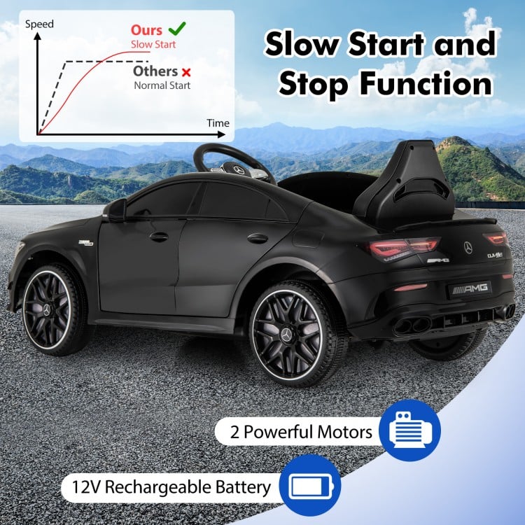 12V Kids Ride on Car Mercedes-Benz AMG CLA 45 with Remote-Black